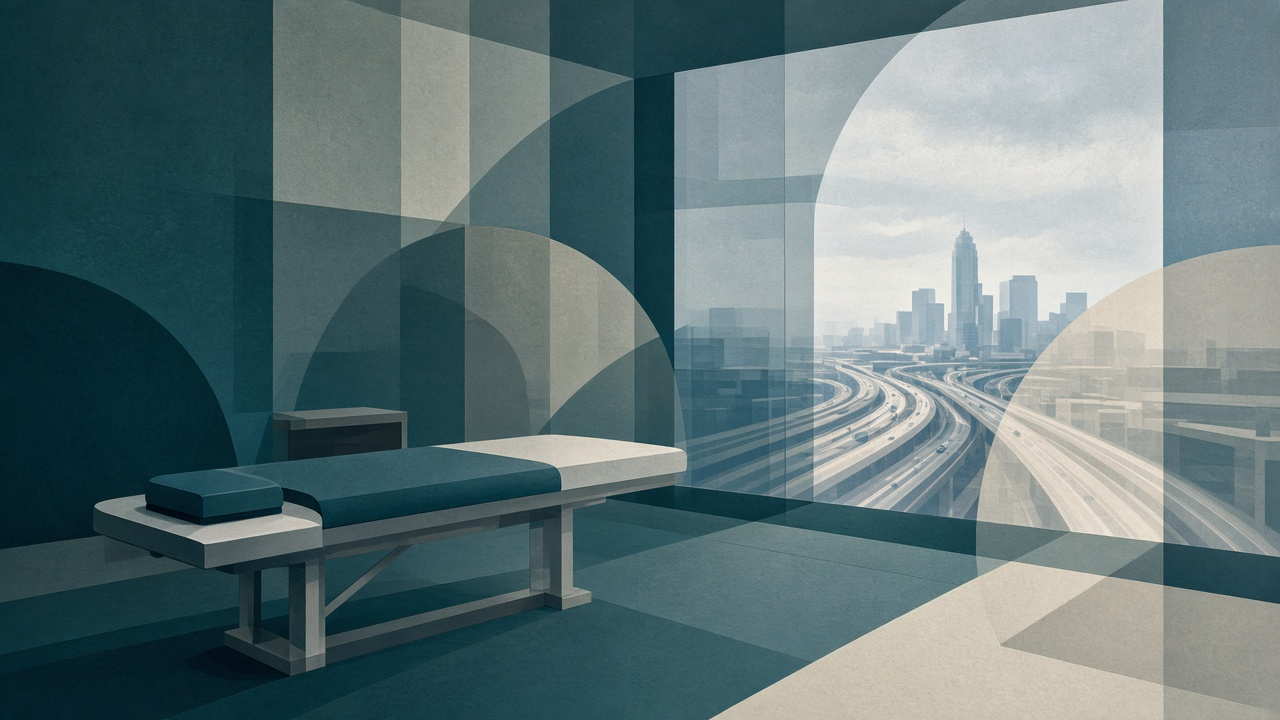 Soft illustration of the Warren Street waiting room in Lowell